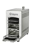 tepro Steakgrill Toronto, Keramikgrill-Infrarot Brenner / Gasgrill mit 3 kW Leistung, max. 800 Grad Gas, Piezozündung, Maße ca. 23 x 56 x 40,5 cm, Silber