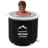 B&Y Aufblasbare Faltbare Badewanne Erwachsene 80x80cm Faltbare Portable Badewanne Freistehende Badewanne für Die Dusche Erwachsene Mobile Klappbare Eisbaden Tonne, aus Polypropylene, Schwarz