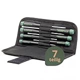 Wiha Essential Feinmechaniker Schraubendreher Set 7-tlg. + Tasche | Feinmechaniker Werkzeug Set | Uhrmacher Werkzeug, Modellbau, Brillen Reparaturset