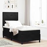 Qnhdfrt Taschenfederkernmatratze Schwarz 80x200 cm mit Samtbezug und mittelfester Unterstützung für erholsamen Schlaf im Schlafzimmer