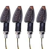 SFONIA 4 Stück Motorrad Blinker Licht, 12V 14LED Blinkerleuchten, E Geprüft Wasserdicht Universal Scooter Quad Cruiser Off Road (Rauch)