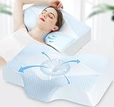 Hypuno Orthopädisches Memory Foam Kopfkissen Nackenstützkissen gegen Nacken- & Schulterschmerzen mit Kühlendem, Waschbarem Bezug – Ergonomisches Schlaf- & Komfortkissen für Seiten- & Rückenschläfer