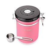 Schramm® Kaffeedose 1500 ml in 10 Farben mit Dosierlöffel Höhe: 15cm Kaffeedosen Kaffeebehälter aus Edelstahl, Farbe:pink