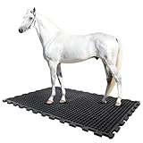 etm Stallmatte aus Gummi - 100 x 100 cm - Stallboden - Puzzlesystem - rutschfest & gelenkschonend -20 mm Stärke (Buffalo)