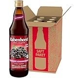 RABENHORST Schwarze Johannisbeere Muttersaft BIO 6er Pack (6 x 700 ml) - 100% purer Johannisbeer - Direktsaft aus erster Pressung