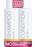 NYK1 Sulfatfreies Shampoo Und Conditioner (2 x 500ml) Ideales Keratin Shampoo Und Pflegespülung Nach Der Pflege Der Haare Für Haarglättung - Salzfreies Shampoos Ohne Sulfate Parabene Und Silikone