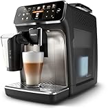 Philips Serie 5400 Kaffeevollautomat – LatteGo Milchsystem, 12 Kaffeespezialitäten, Intuitives Display, 4 Benutzerprofile, Chrom (EP5447/90)