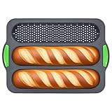 YVCVQKUC Baguette-Backform aus Silikon, hochwertige Backform, baguette-backblech, Baguetteform, geeignet für Hot Dogs, Baguettes, langes Brot