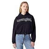 Wrangler Women's DRAWHEM Hoodie Hooded Sweatshirt, Black, 38