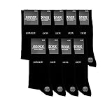 RØDER Premium Business Socken Herren 9er Pack Elastische, bequeme schwarze Herrensocken mit Komfortbund (43-46 Schwarz)