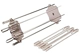 BBQNovation Edelstahl Rotisserie Spieß Set – Spieß-Rondell anex Gyros Scheiben für alle Drehspieße bis Ø14 mm – Inklusive 6 kurzen Spießen (30 cm) und 6 langen Spießen (41 cm)