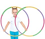 UQTUKO Hula Hoop Reifen Kinder, 2 Stück Bunter Kinder Hula Hoop 8 Abschnitte Abnehmbar und einstellbar Hoola-Reifen für Jungen und Mädchen perfekt für Tanz, Fitness-Aktivitäten