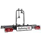 Bullwing SR2 - Fahrradträger für 2 Fahrräder auf die Auto Anhängerkupplung abklappbar (Rahmenhalter,Radstopper,Gurt)