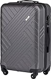 Xonic Design Reisekoffer - Hartschalen-Koffer mit 360° Leichtlauf-Rollen - hochwertiger Trolley mit Zahlenschloss in M-L-XL oder Set(Dunkelgrau, L)