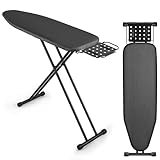 Deluxe Klappbares Bügelbrett VIOFOTT, Ironing Board,höhenverstellbar 65-95cm,Für meisten Dampfbügelstationen geeignet ist,größe 120x 34 cm