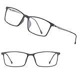 GSKFXJ Herren Unternehmen Lesebrille Rechteckig, Progressive Multifokus Brillen Lesehilfe, Nah Und Fern Dual-Use Computer Lesehilfe(Silver,+2.0)