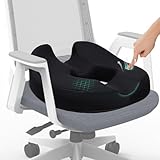 ZHOOGE Sitzkissen Orthopädisch Sitzring HämorrhoidenSteißbein Kissen, Donut Sitzring für Auto, Sofa, Büro & Rollstuhl, Schwarz 39.5 * 44.5 * 14cm