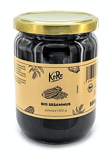 Koro - Bio Schwarzes Tahin - 500 g - Ein wahrer Gaumenschmaus aus 100 % Bio schwarzer Sesam