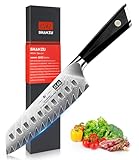 SHAN ZU Damastmesser, Santokumesser Küchenmesser 18cm Kochmesser Damaskus AUS-10 Edelstahl Scharfe Messerklinge Ergonomischer G10 Griff Exquisiter Geschenkverpackun - GYO Series