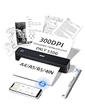 iDPRT MT610 Tragbarer Thermodrucker, Bluetooth-Tintenloser Drucker für unterwegs, Mobiler Drucker für Fahrzeuge, Büro, Zuhause, Schule, Kompatibel mit iOS, Android, Tablet & Laptop - Schwarz
