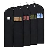 Syeeiex Kleidersack für die Aufbewahrung, 60x152 cm Atmungsaktiver Stoff, Kleidersäcke Lang für den Kleider Mäntel Abendkleider, 4 Stück