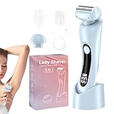 Damenrasierer für Damen, Bikinitrimmer für Damen, elektrischer Damenrasierer, wasserdicht, wiederaufladbar, kabelloser Rasierer, Epilierer für Bikini, Gesicht, Körper, elektrischer Rasierer für – 2-in