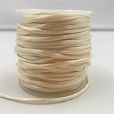 2 mm chinesisches Knotenseil, 10 Meter – 250 Yards, 35 Farben, Mix aus Nylon-Satin, seidige Makramee-Kordel, Perlen, geflochtenes Armband, Schnurfaden – 520 Elfenbein – 60 Me