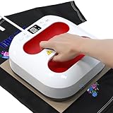 Mefine Transferpresse Plotter 22.8cmx22.8cm/9'x9' Heizpresse Tragbare T-Shirt Plotter Maschine Con Zeitmesser, Schnelles Aufheizen&Automatische Abschaltung DIY Buigelpresse (Rot)