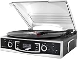Soundmaster PL590SW Plattenspieler DAB+ Radio USB MP3 eingebaute Lautsprecher Kopfhörerbuchse Encoding