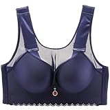 YUYUCH Damen Plus Size Wireless Full Coverage Sheer Mesh Plunge BH Smoothing Seamless Atmungsaktiv Gepolsterter Komfort Alltags-BH