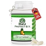 Bromelain 500 mg (2.000 F.I.P.) 120 Kapseln - Vegan ohne Füll- und Zusatzstoffe - 2000 GDU/g = 4000 F.I.P./g - Bio Protect - Ananas Enzym OHNE ZUSATZSTOFFE!