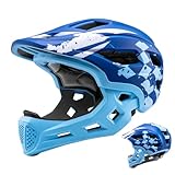 yakermur Vollvisier-Helm - Verstellbarer & Abnehmbarer Helm Für Kinder | Fahrradzubehör Für Rennsport Motocross Downhill Skateboard Scooter Kart