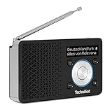 TechniSat DIGITRADIO 1 – Tragbares DAB+ Radio mit Akku (DAB, UKW, Lautsprecher, Kopfhöreranschluss, Favoritenspeicher, OLED Display, klein, 1 Watt RMS) schwarz/silber