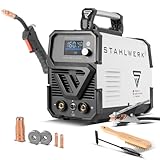 STAHLWERK Schweißgerät FLUX 160 ST Digital – kompakt & mobil, Fülldraht-Schweißen ohne Schutzgas bis 160 A, synergischer Drahtvorschub, Lift-TIG & MMA-Funktion, Digital-Display, IGBT-Technologie