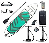 Aqua Plus 15cm Dickes,aufblasbares SUP für alle Fähigkeitsstufen,Stand Up Paddelbrett,Paddel Für Stand-Up Paddling,Pumpe,ISUP Reiserucksack,Jugendliche,Aufblasbare Boards