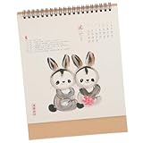 PLAFOPE 2023 Schreibtischkalender Tischkalender 2022 das Büro chinesische Memo-Kalender kinder kalender kinderkalender umgedrehter Tischkalender Desktop-Kalender Papier rot