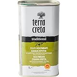 Terra Creta „traditional“ - Extra natives Olivenöl PDO (g.U. Kolymvari / Kreta) aus Koroneiki-Oliven, tradit. per Hand geerntet und mehrfach ausgezeichnet. (1 x 1 Liter Kanister)