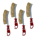 NOLITOY 4 Stück Teiliges Grillbürsten aus Edelstahl Langlebig und Schonend für BBQ Grills Wiederverwendbar Tragbar als Outdoor Grillreiniger und Camping Zubehör