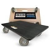 STROXX – 1x Transportroller mit 500kg Traglast (600 x 400 x 145mm) – Rollbrett mit rutschfestem Gummibelag – Möbelroller für Umzug & sperrige Gegenstände