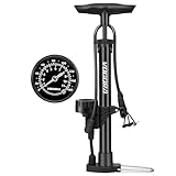 VOGORA Fahrradpumpe alle Ventile, Luftpumpe Fahrrad Französische Ventile mit 160PSI Manometer, Fahrrad zubehör Pumpe Luft Standpumpe für Ball