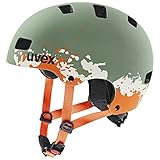 uvex kid 3 cc - robuster Fahrradhelm für Kinder- individuelle Größenanpassung - optimierte Belüftung - moss green - sand matt - 55-58 cm