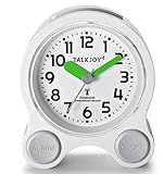 TalkJoy Profi Sprechende Uhr Funkuhr Tischuhr mit 5 Alarm Wecker Zeitansage und Datum Funkwecker LAUT & Beleuchtung große Zahlen für Senioren/Sehbehinderte