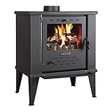 ProTermo Kaminofen Fenix Anthrazit 12,2 kW Heizleistung 62x44x73 cm Holzofen mit Schamottsteinen - Bauart 2