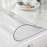OstepDecor Glasklar Folie 1.5mm, transparente Tischdecke, Tischschutz, Schutztischdecke, Tischfolie Abwaschbar, Größe wählbar (Breite: 45cm x Länge: 60cm)