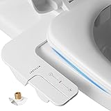 Bidet Aufsatz - WITHLENT Ultra-Slim Nicht Elektrisch Bidet Einsatz Für Toilette mit,Doppel Düsen Bidet Toilettenaufsatz,Spart Papier,Einfache Kontrolle WC-Aufsatz,Po-Dusche, Taharet (Weiß)