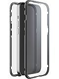 Black Rock - Hülle 360 Grad Glass Case Passend für Apple iPhone 14 I Handyhülle, Magnet Verschluss (Transparent mit schwarzem Rahmen)
