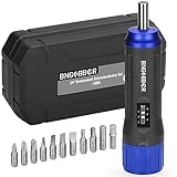 BINGCOBBER Drehmomentschrauber Set 1-6 Nm 12tlg.mit Kunststoffkoffer für Fahrrad Reparatur mit Bithalter
