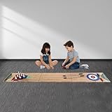 Tragbares Indoor Shuffleboard Spiel, 3-in-1 Tisch Curling Spiel, Bowling Shuffleboard Tischset mit 2 Putter für Familienabende Geburtstage und Spieltermine 3.6 * 0.57m