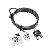 Ccmart Laptop Cable Lock Safety Lock Anti Theft Security Hardware Cable Lock Kit with 2 Sturdy Cable Two Keys 3 m Adhesive Disk for Laptop, PC, Laptops, Mobile Phones and Projectors