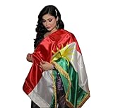 HaniHani® Kurdistan Flagge 150x90 cm mit goldener Sonne & Fransen – Symbol für Freiheit, Einheit & Stolz – Biji Kurdistan